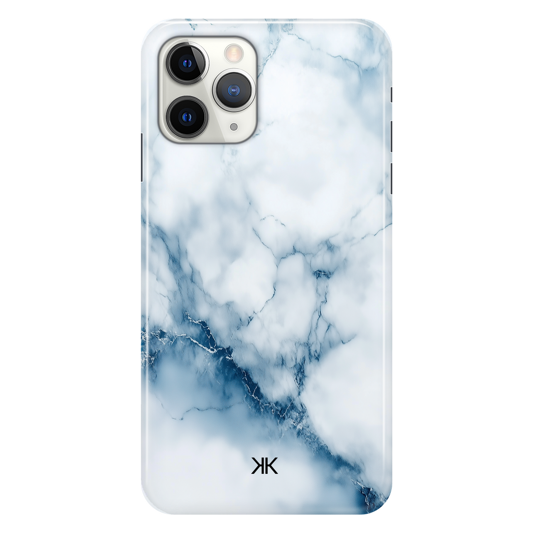 Marble White and Blue phone case for iPhone 11 Pro