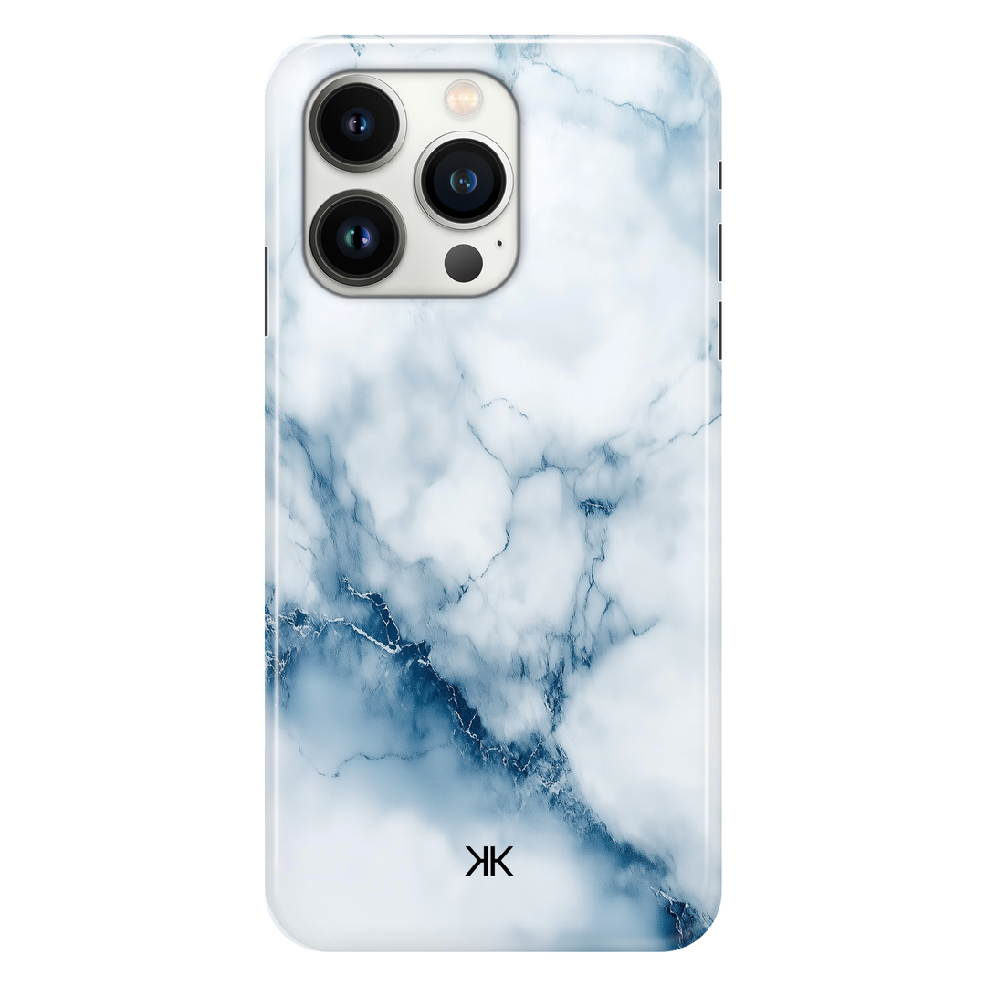 Marble White and Blue phone case for iPhone 13 Pro