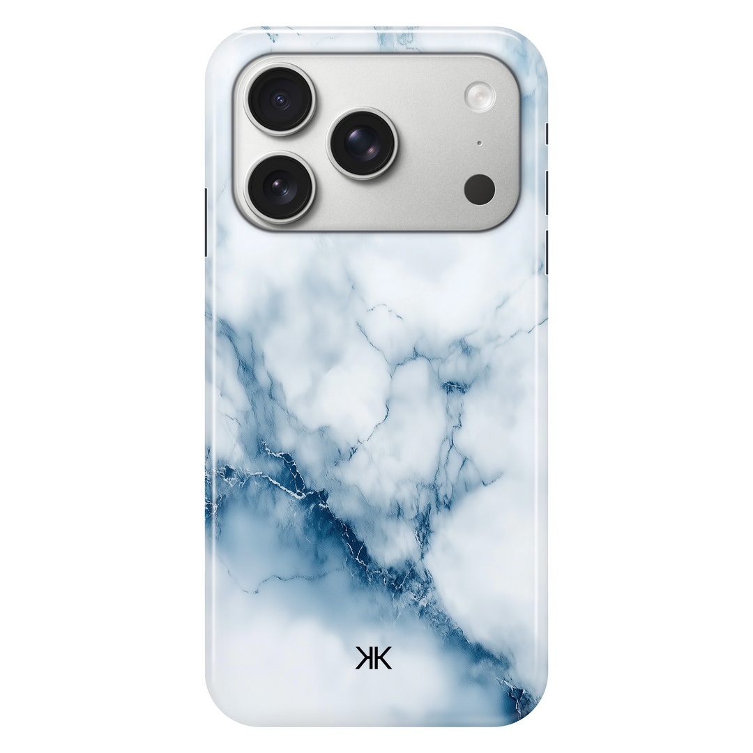 Marble White and Blue phone case for iPhone 17 Pro