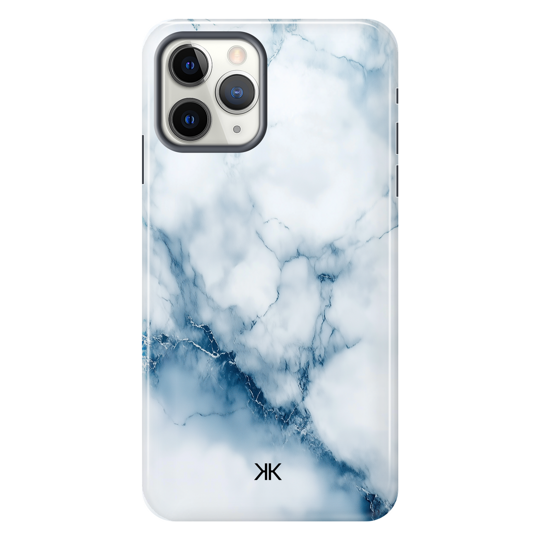 Marble White and Blue Phone Case - Tough Case - iphone-11-pro