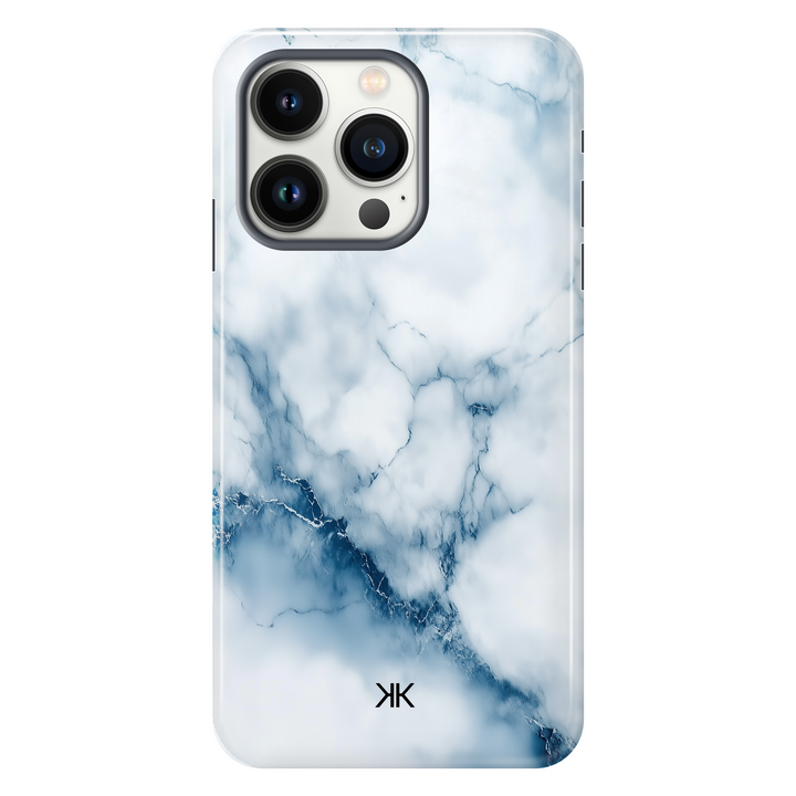 Marble White and Blue Phone Case - Tough Case - iphone-13-pro