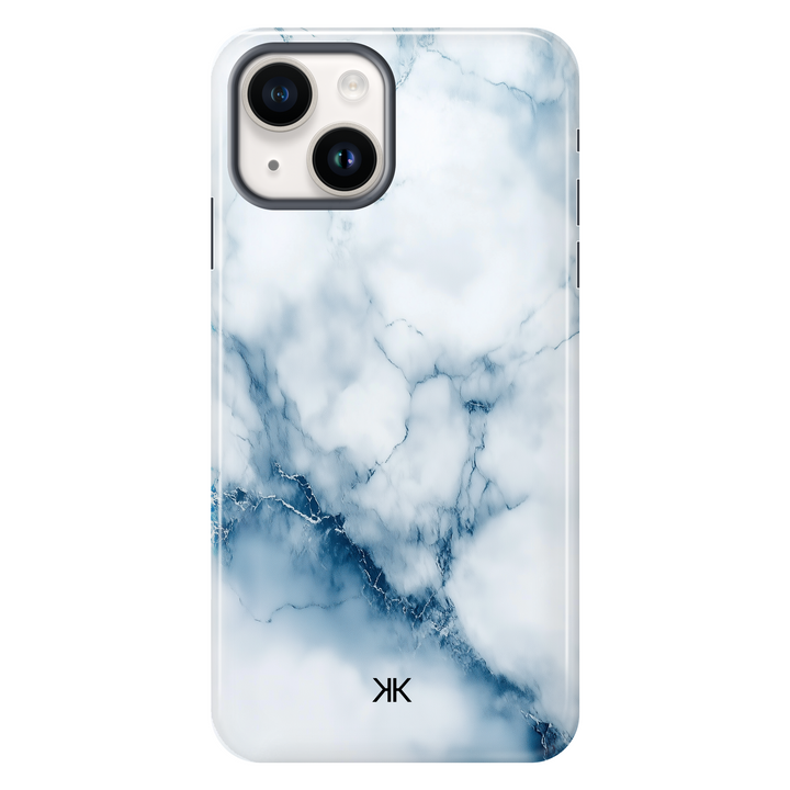 Marble White and Blue Phone Case - Tough Case - iphone-14