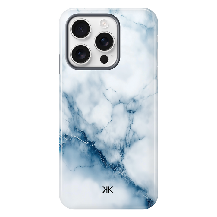 Marble White and Blue Phone Case - Tough Case - iphone-16-pro