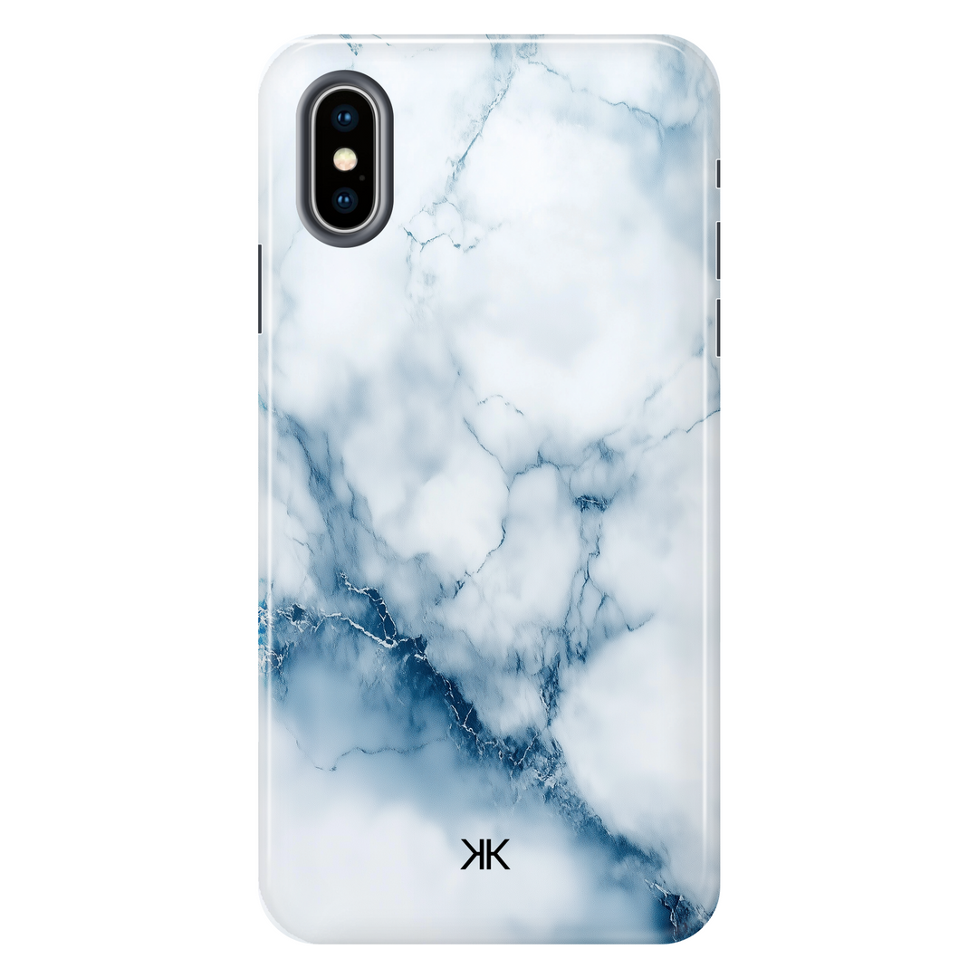 Marble White and Blue Phone Case - Tough Case - iphone-x