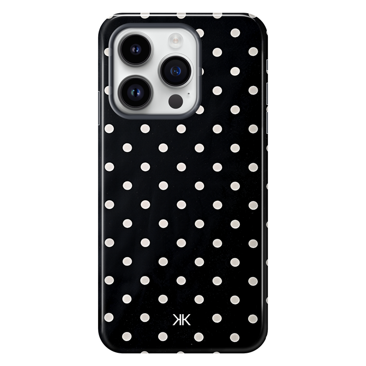 White Polka Dot tough phone case for iPhone 14 Pro