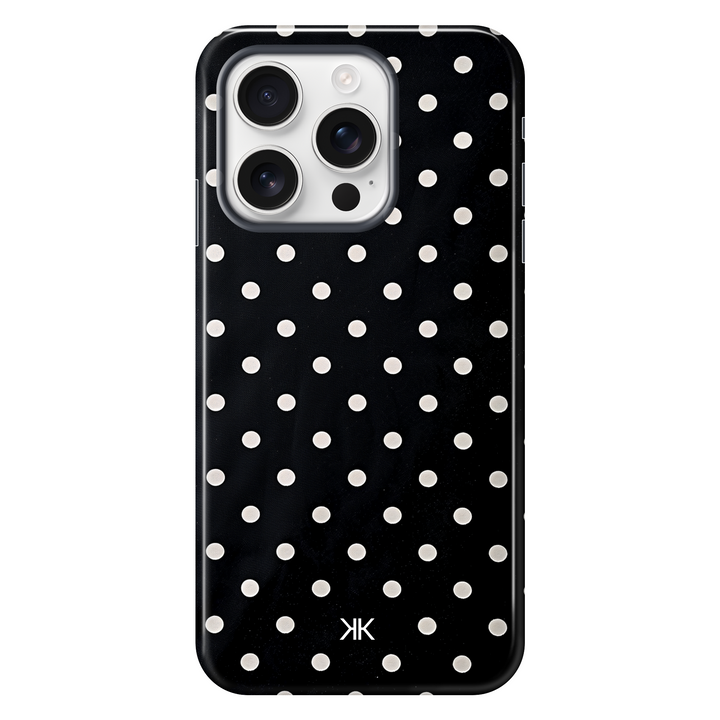 White Polka Dot tough phone case for iPhone 16 Pro