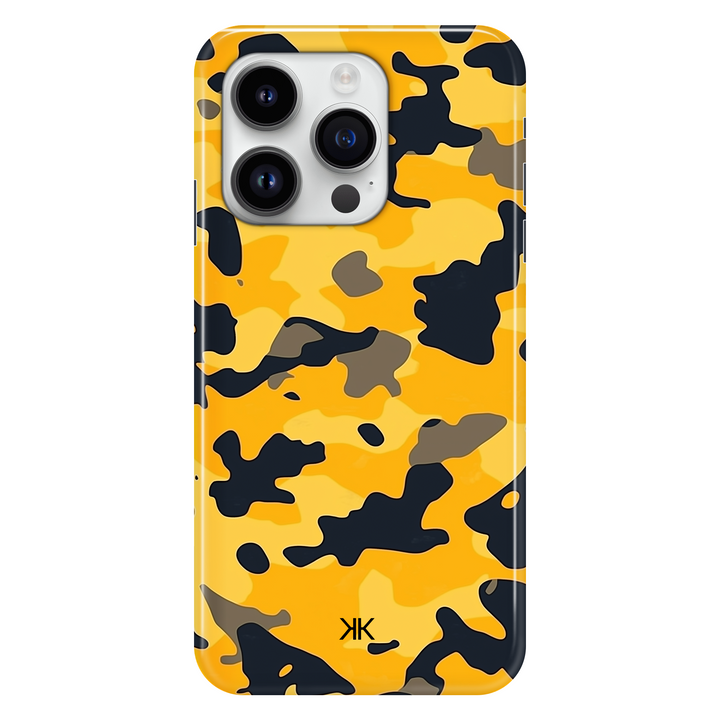 Yellow Camo phone case for iPhone 14 Pro
