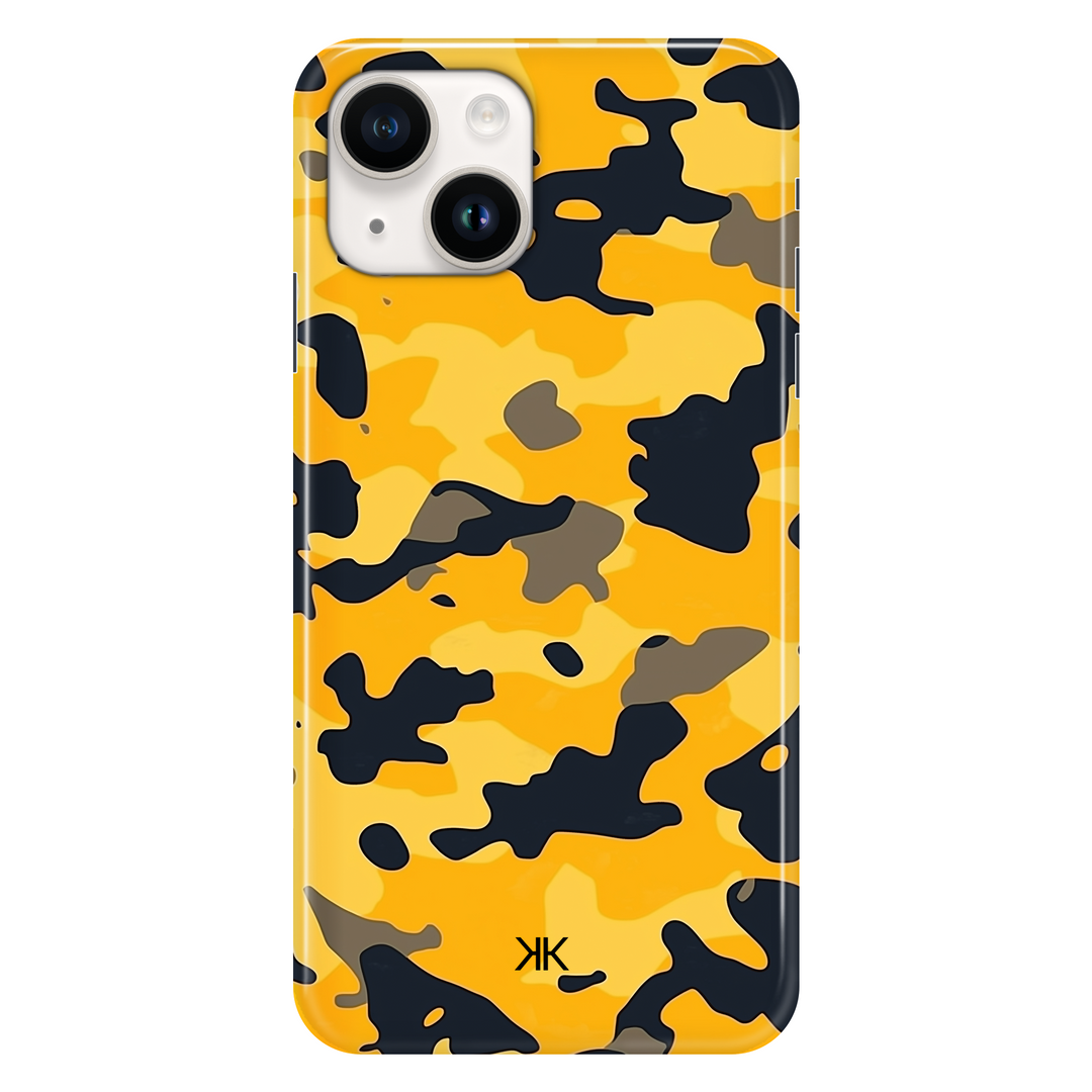 Yellow Camo phone case for iPhone 14