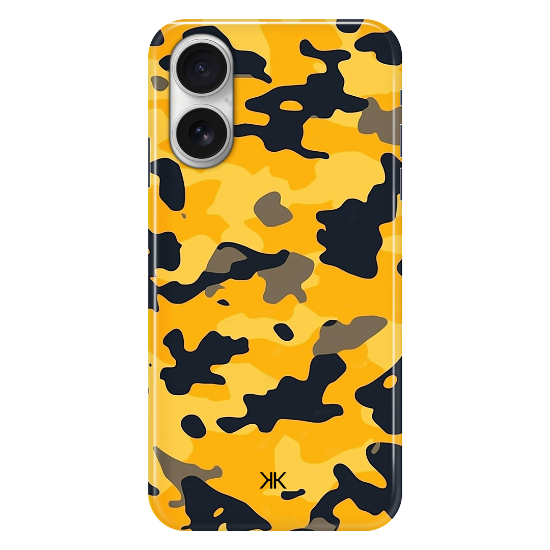 Yellow Camo phone case for iPhone 16