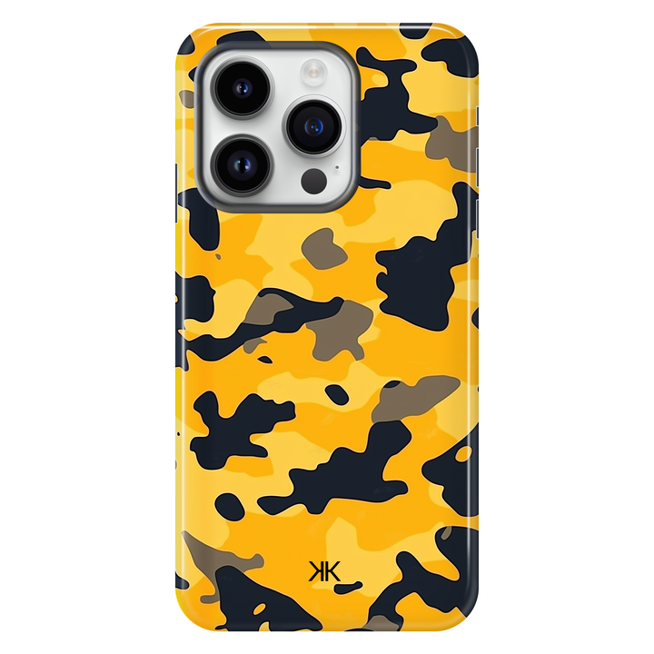 Yellow Camo Phone Case - Tough Case - iphone-14-pro