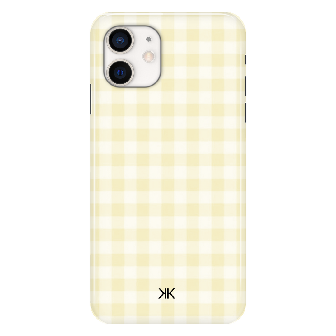 Gingham Yellow phone case for iPhone 12
