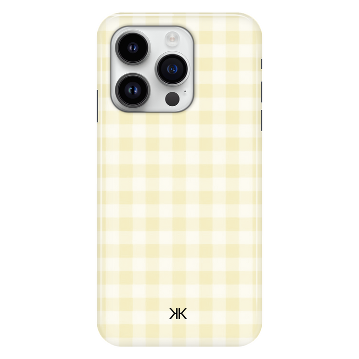 Gingham Yellow phone case for iPhone 14 Pro