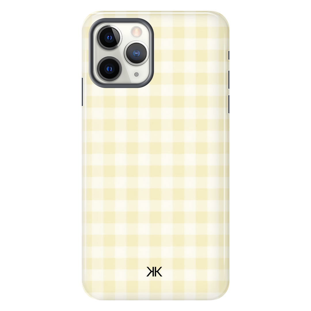 Gingham Yellow Phone Case - Tough Case - iphone-11-pro