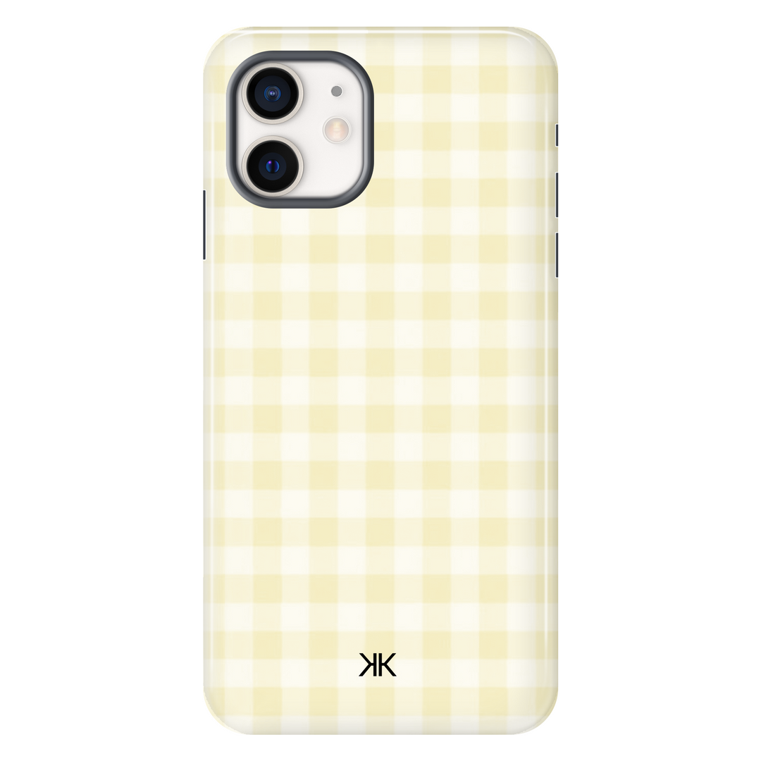 Gingham Yellow Phone Case - Tough Case - iphone-12