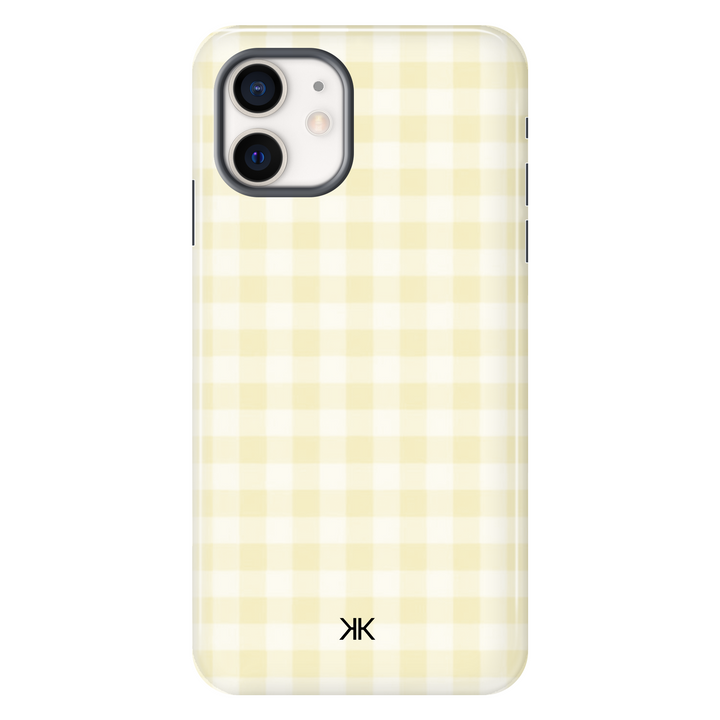 Gingham Yellow Phone Case - Tough Case - iphone-12