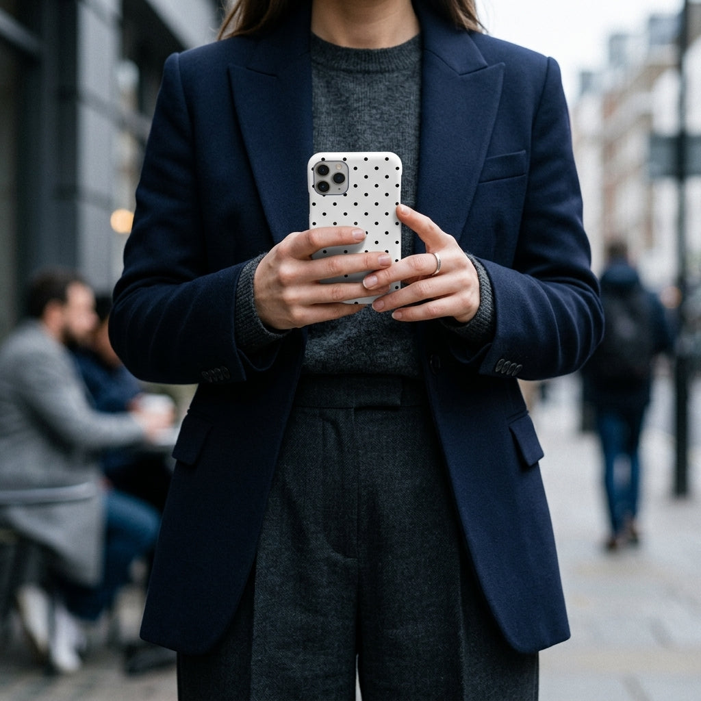 Black Polkadots Phone Case
