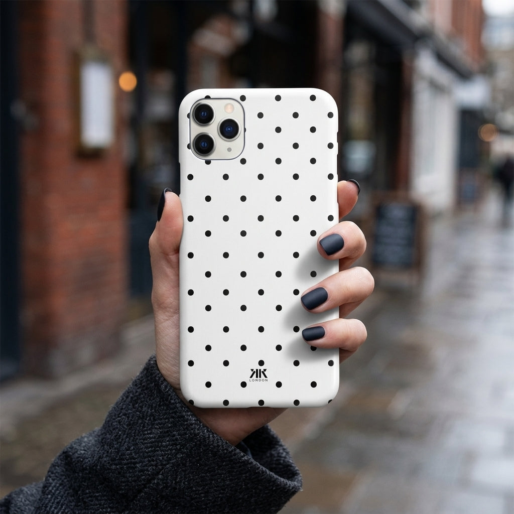 Black Polkadots Phone Case